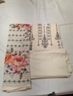 Linen Cotton Printed and Work Suit Set with Linen Cotton Printed Dupatta and Cotton Bottom Elegant Ethnic Wear - Image 3