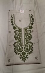 Linen Cotton Chikankari Galla Work Suit Set with Linen Cotton Printed Dupatta and Cotton Bottom Elegant Ethnic Wear - Image 4