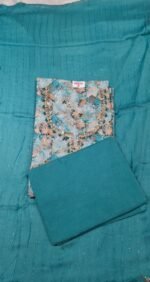 Pure Cotton Printed Neck Work Suit Set with Chiffon Dupatta and Cotton Bottom Elegant Ethnic Wear - Image 2