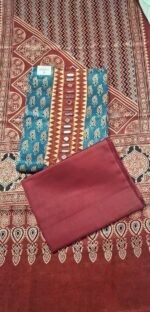 Mushroom Cotton Ajrak Printed Suit Set with Mushroom Cotton Printed Dupatta and Cotton Bottom Traditional Ethnic Wear - Image 2