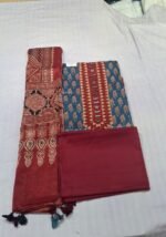 Mushroom Cotton Ajrak Printed Suit Set with Mushroom Cotton Printed Dupatta and Cotton Bottom Traditional Ethnic Wear - Image 3