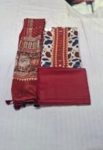Mushroom Cotton Ajrak Printed Suit Set with Mushroom Cotton Printed Dupatta and Cotton Bottom Traditional Ethnic Wear - Image 3
