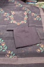 Linen Tissue Work Suit Set with Linen Tissue Printed Dupatta and Tapeta Silk Bottom Premium Ethnic Wear - Image 2