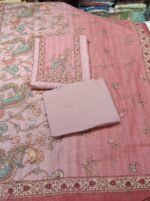 Linen Cotton Work Suit Set with Linen Cotton Printed Dupatta and Cotton Bottom Elegant Ethnic Wear - Image 2