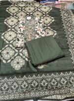 Grey Cotton Printed Suit Set with Maslin Cotton Printed Dupatta and Cotton Bottom Elegant Ethnic Wear - Image 2