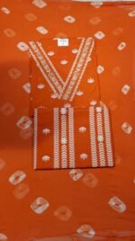 Mustard Cotton Printed Work Suit Set with Chiffon Dupatta and Cotton Bottom Elegant Ethnic Wear - Image 2