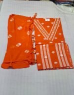 Mustard Cotton Printed Work Suit Set with Chiffon Dupatta and Cotton Bottom Elegant Ethnic Wear - Image 4