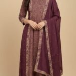 Mushroom Cotton Ajrak Printed Suit Set with Mushroom Cotton Printed Dupatta and Cotton Bottom Traditional Ethnic Wear