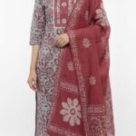 Cotton Printed Suit Set with Cotton Printed Dupatta and Cotton Bottom Elegant Daily Wear