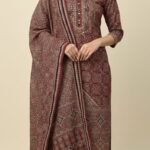 Mustard Cotton Printed Work Suit Set with Chiffon Dupatta and Cotton Bottom Elegant Ethnic Wear
