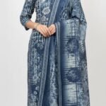 Cotton Printed and Work Suit Set with Cotton Printed Dupatta and Cotton Bottom Elegant Ethnic Wear