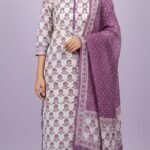 Cotton Printed Work Suit Set with Cotton Printed Dupatta and Cotton Printed Bottom Elegant Ethnic Wear