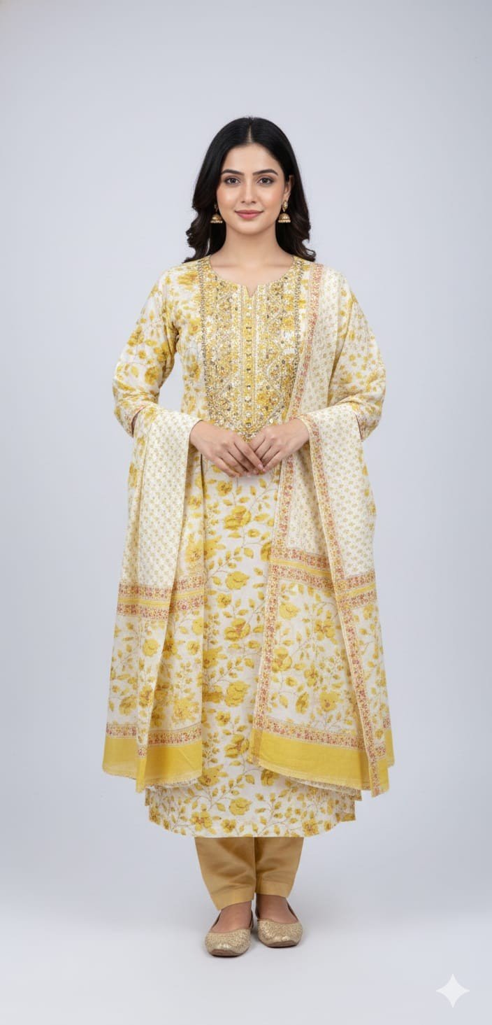 Cotton Printed Work Suit