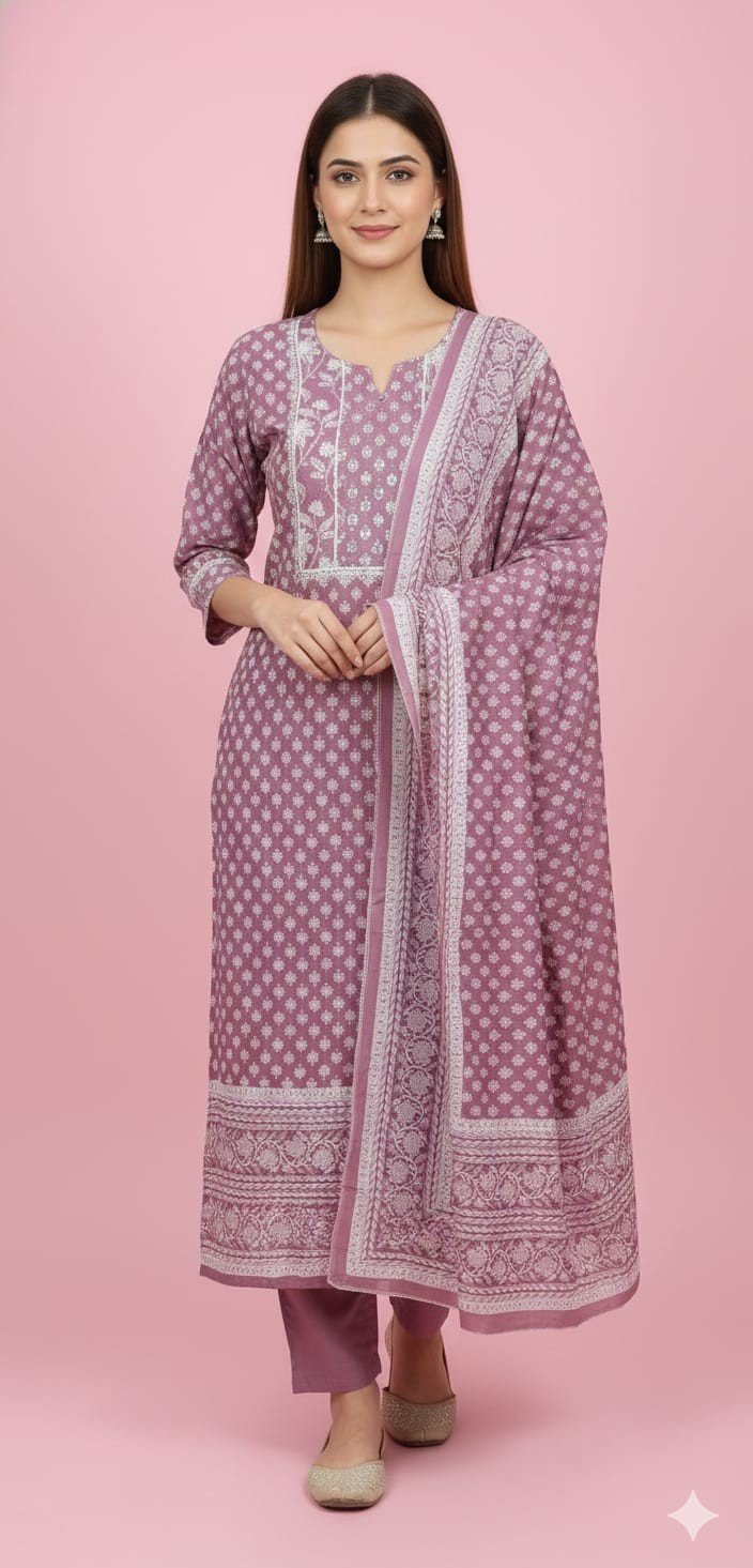 Cotton Printed Work Suit