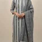 Handloom Cotton Mirror Work Suit