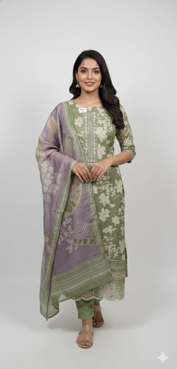 Maslin Silk Printed Suit