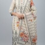 Linen Cotton Printed and Work Suit