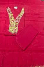 Maslin Silk Work Suit Set with Maslin Silk Dupatta and Tapeta Bottom Festive Ethnic Wear - Image 2