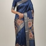 Cotton Silk Saree with Contrast Border and Tassel Pallu Traditional Ethnic Wear