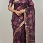 Cotton Silk Saree with Contrast Border and Tassel Pallu Traditional Ethnic Wear
