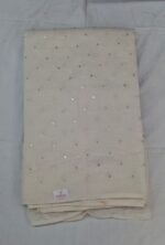 Premium Off White Mul Cotton Work Fabric Soft Lightweight Embroidered Dress Material