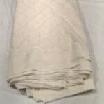 Cream Chanderi Cotton Embroidery Fabric