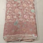 Cotton Kota Work Fabric with White Floral Embroidery Lightweight Ethnic Dress Material