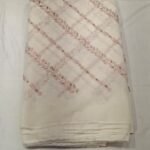 Mul Cotton Embroidery Fabric with Leaf Design Soft Lightweight Dress Material