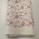 Mul Cotton Embroidery Fabric with Leaf Design Soft Lightweight Dress Material