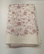 Mul Cotton Embroidery Fabric with Leaf Design Soft Lightweight Dress Material