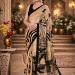 Italian Crepe Printed Saree with Blouse Piece