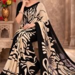 Italian Crepe Printed Saree with Blouse Piece