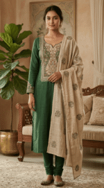 Tassar Silk 3 Piece Unstitched Suit Set