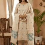 Jamdani Cotton 3 Piece Unstitched Suit Set
