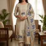 Jamdani Cotton 3 Piece Unstitched Suit Set