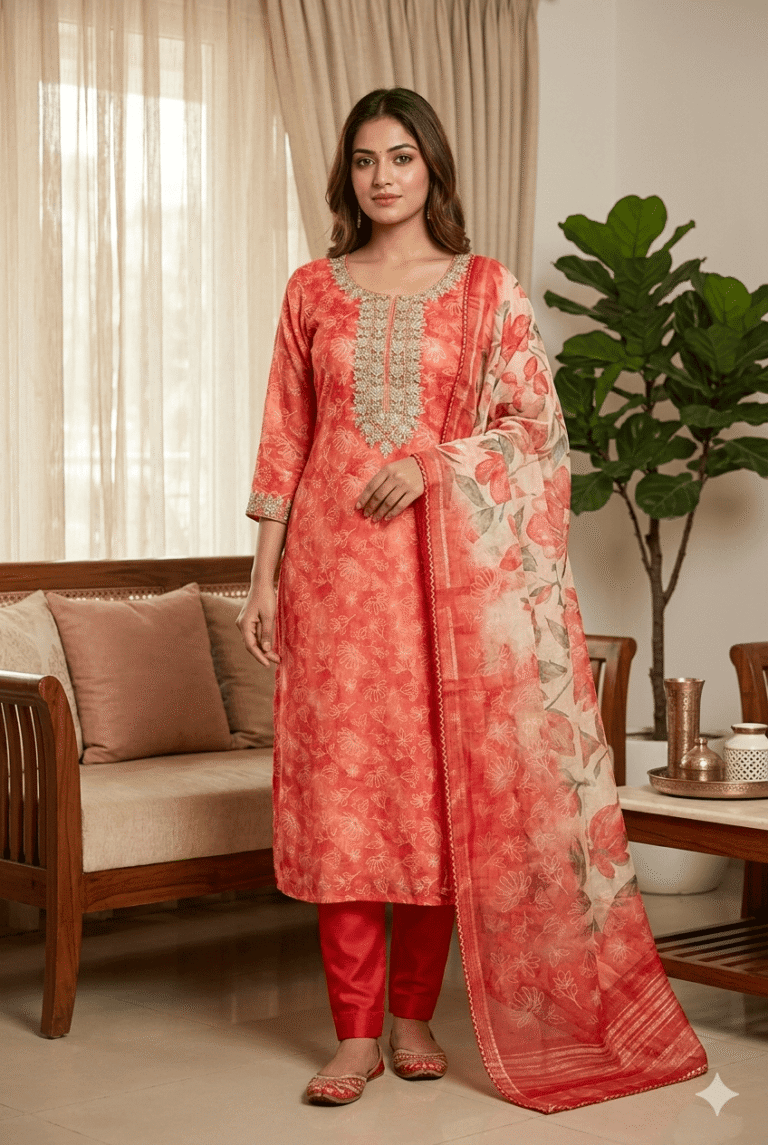 Chanderi Cotton 3 Piece Unstitched Suit