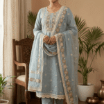 Elegant Cotton Kota Suit with Dupatta and Cotton Bottom - 3 Piece Unstitched Set