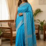 Premium Leeba Cotton Saree with Floral Print & Tassel Pallu