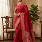 Premium Leeba Cotton Saree with Floral Print & Tassel Pallu