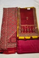 Mushroom Silk Unstitched Suit Set with Dupatta - Image 3