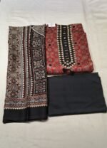 Mushroom Silk Unstitched Suit Set with Dupatta - Image 4