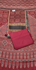 Mushroom Silk Unstitched Suit Set with Dupatta - Image 2