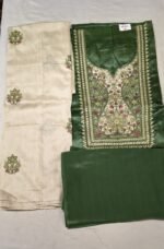 Tassar Silk 3 Piece Unstitched Suit Set - Image 4