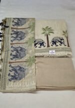 Jamdani Cotton 3 Piece Unstitched Suit Set - Image 4