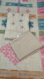 Jamdani Cotton 3 Piece Unstitched Suit Set - Image 2