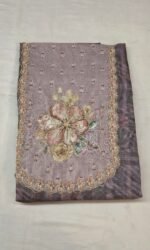 Chanderi Cotton 3 Piece Unstitched Suit Set - Image 3