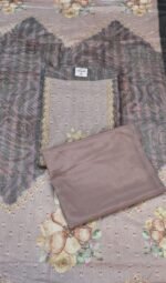 Chanderi Cotton 3 Piece Unstitched Suit Set - Image 2