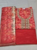 Chanderi Cotton 3 Piece Unstitched Suit Set - Image 5