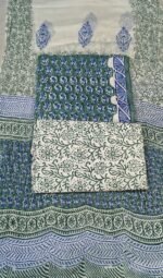 Stylish Pure Cotton 3 Piece Unstitched Suit Set with Chiffon Dupatta - Image 2