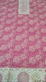 Stylish Pure Cotton 3 Piece Unstitched Suit Set with Cut Work Dupatta - Image 4